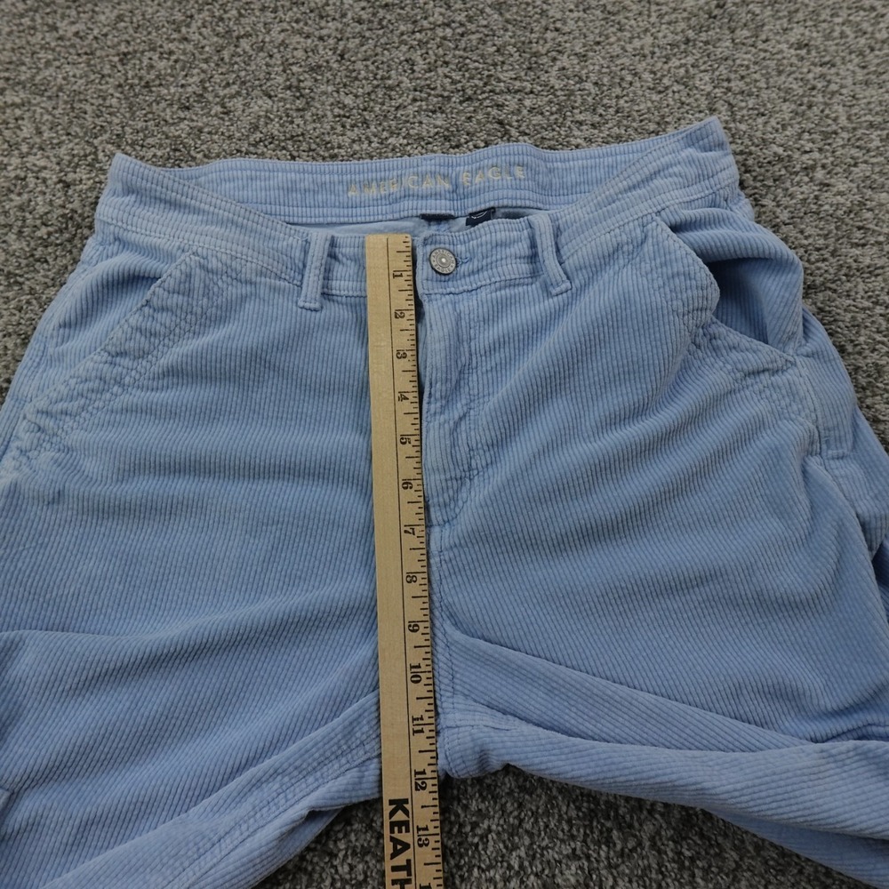 American Eagle Pants Womens 10 Blue Cargo High Rise Baggy Wide Leg Rave Stretch - Picture 7 of 16